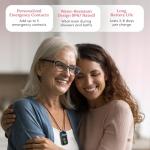 Smart Med Alert - Elderly Cellular Medical Alert Device | Wearable Panic Button Necklace | Medical Alert Systems for Seniors | Water Resistant with Built-in Fall Detection for Better Quality of Life