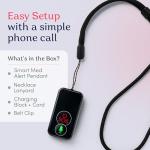 Smart Med Alert - Elderly Cellular Medical Alert Device | Wearable Panic Button Necklace | Medical Alert Systems for Seniors | Water Resistant with Built-in Fall Detection for Better Quality of Life
