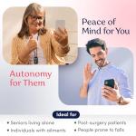 Smart Med Alert - Elderly Cellular Medical Alert Device | Wearable Panic Button Necklace | Medical Alert Systems for Seniors | Water Resistant with Built-in Fall Detection for Better Quality of Life