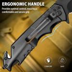 NedFoss FA48 Pocket Knife for Men, 5-in-1 Multitool Folding Knife with Bottle Opener, Glass Breaker, Seatbelt Cutter and Wrench, Survival Knife for Emergency Rescue Situations, Home Improvements