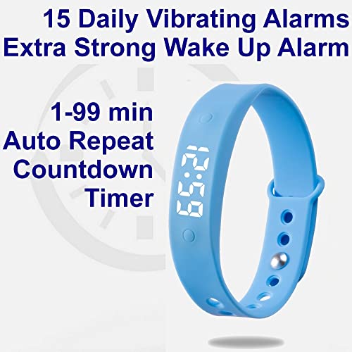 eSeasongear VB150 15 Alarm Vibrating Watch Wristband, Potty Training, Silent Anti-Distraction Focus Attention and Medication Reminder, Sport Timer (Purple)