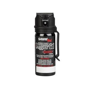 SABRE Crossfire Pepper Gel for Self Defense, Deploys At Any Angle, Maximizes Target Acquisition Against Threats, Easy Carry Belt Clip, Safety Flip Top, Max Police Strength Pepper Spray, 1.5 fl oz