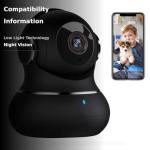 litokam 2K Indoor Security Camera, 360° Cameras for Home Security Indoor with Motion Detection, Pet Camera with Phone App, Baby Monitor-Night Vision