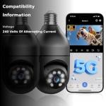 Light Bulb Security Camera 5G WiFi 2K Light Socket Security Cameras Wireless Outdoor EseeCloud, Eagle Eye Camera 360 Motion Detection Siren Alarm Lightbulb Camera Two Way Talk Color Night Vision