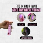 Police Magnum Keychain Pepper Spray Self Defense Belt Clip Holder- Tactical Maximum Strength OC with Dye- Made in The USA - 1 Pack Soft Pink INJ