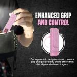 Police Magnum Keychain Pepper Spray Self Defense Belt Clip Holder- Tactical Maximum Strength OC with Dye- Made in The USA - 1 Pack Soft Pink INJ