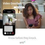 Arlo Video Doorbell 2K (2nd Generation) – Battery Operated or Wired Doorbell, Smart Wi-Fi, Security Camera, Surveillance, White – AVD4001​