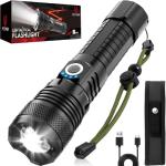 Victoper LED Flashlights, High Powered 10000 Lumens Super Bright Tactical Flashlight, Rechargeable, 5 Modes Zoomable Waterproof Flash Lights for Emergency, Outdoor, Home, Camping, Hiking