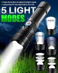 Victoper LED Flashlights, High Powered 10000 Lumens Super Bright Tactical Flashlight, Rechargeable, 5 Modes Zoomable Waterproof Flash Lights for Emergency, Outdoor, Home, Camping, Hiking