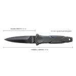 Smith & Wesson SWHRT3BF 7.5in High Carbon S.S. Full Tang Fixed Blade Knife with 3.5in False Edge Blade and TPR Handle for Outdoor, Tactical, Survival and EDC