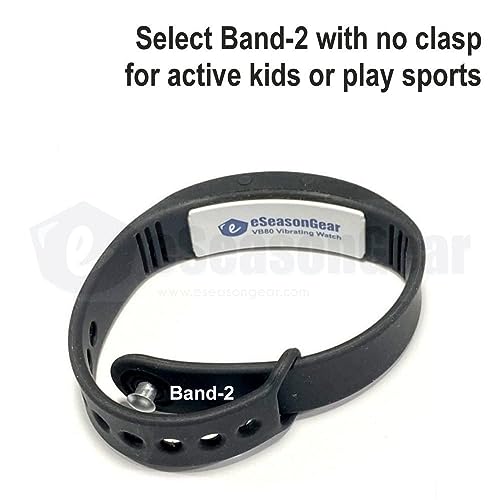 eSeasonGear VB80 12 Alarm Vibrating Watch, Silent Vibration Shake Wake ADHD Medication Reminder (Black-Large-Plus)