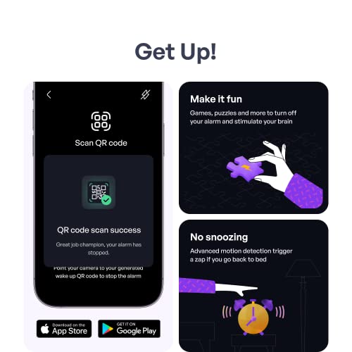 Pavlok Shock Clock 3 | Silent Alarm Clock | Designed for Heavy Sleepers | Perfect for Couples | Wake Up On Time | Vibrating Alarm | Smart Sleep Tracker
