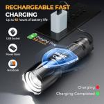 BUCASA Rechargeable Tactical Flashlight 6 Pack