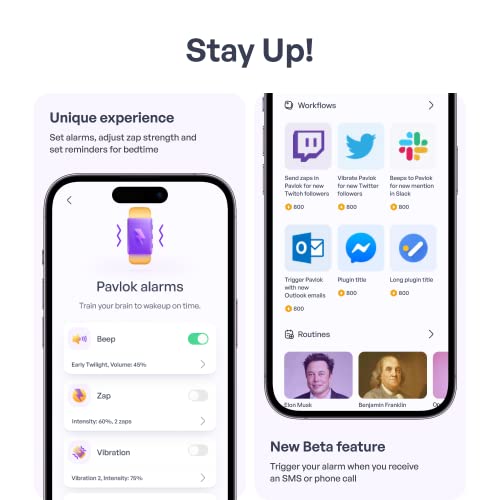 Pavlok Shock Clock 3 | Silent Alarm Clock | Designed for Heavy Sleepers | Perfect for Couples | Wake Up On Time | Vibrating Alarm | Smart Sleep Tracker