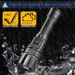 LeKaufen 10000 Lumens XHP70 Tactical Flashlight for Rifle - Picatinny Rails Mount Flashlight with Pressure Switch, 5 Modes Adjust Focus Rechargeable Picatinny Flashlight for Tactical Outdoor