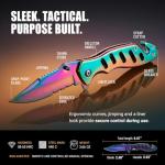 Rainbow Pocket Knife with Glass Breaker and Cutter