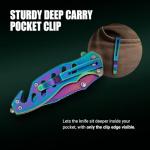 Rainbow Pocket Knife with Glass Breaker and Cutter