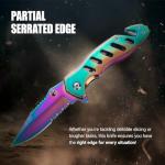 Rainbow Pocket Knife with Glass Breaker and Cutter