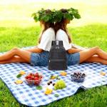 Black Studded Punk Backpack for Women