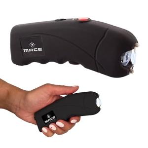 Mace Brand 2,400,000 Volt Ergo Stun Gun with Bright LED Light (Black) – Features On/Off Safety Switch, Stun Button – Holster Included, Rechargeable Battery, Mace Stun Gun for Self Defense, Made in USA