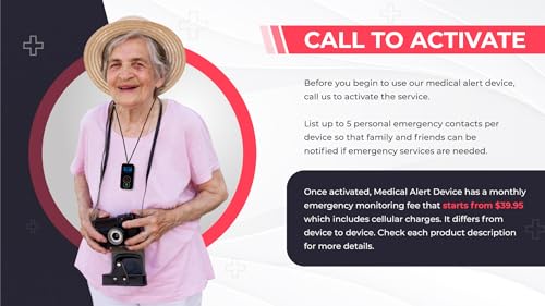 Stay Safe Alert - Elderly Cellular Medical Alert Device| Better Quality of Life | Wearable Panic Button Necklace | Medical Alert Systems for Seniors | Water Resistant with Built-in Fall Detector