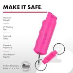 SABRE Pepper Spray, Supports National Breast Cancer Foundation, Maximum Police Strength OC Spray, Quick Release Keychain for Easy Carry and Fast Access, Finger Grip for More Accurate Aim, 25 Bursts , 0.54 Fluid Ounces