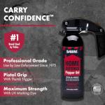 SABRE Red Home Defense Pepper Gel With Wall Mount For Easy Access, Max Strength OC Spray, UV Marking Dye Helps Identify Suspects, Full Hand Grip For More Accurate Aim, Secure Pin Safety, 32 Bursts