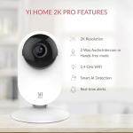 YI Pro 2K 4PC Home Security Camera, 2.4Ghz Indoor IP Camera with Person, Vehicle, Animal Detection, Phone App for Baby, Pet, Dog Monitoring, Works with Alexa and Google Assistant