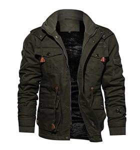 TACVASEN Men's Thermal Military Jacket with Pockets
