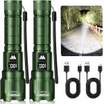 WdtPro 6000 Lumens Tactical Flashlight 2 Pack