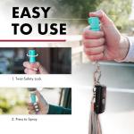 SABRE Mighty Discreet Pepper Spray for Self Defense, Protect Against Multiple Threats, 16 Bursts, Small Ultra-Compact Design, UV Marking Dye, Snap Clip, Key Ring, Twist Lock Safety, 0.18 fl oz, 2 Pack