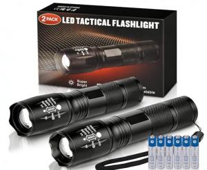 Compact Zoomable LED Flashlights - 2 Pack