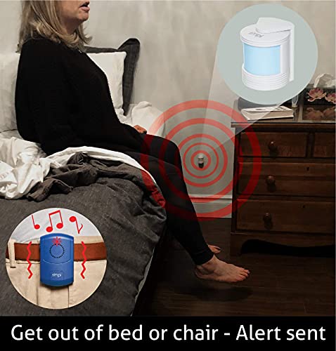 SMPL Alerts Wireless & Wearable Alerts Pager, Elderly Assistance, Caregiver Paging System, Security/Motion Sensors, Senior & Kids Safety, Live Technical Support