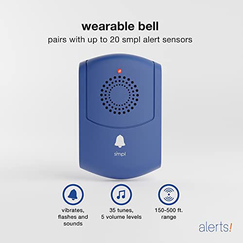 SMPL Alerts Wireless & Wearable Alerts Pager, Elderly Assistance, Caregiver Paging System, Security/Motion Sensors, Senior & Kids Safety, Live Technical Support