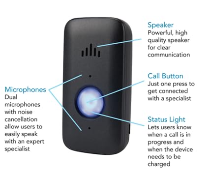 Safety+ 4G Medical Alert System: Fall Detection, GPS Location, 24/7 Monitoring, Mobile Caregiver App, Small, Lightweight-Call to Activate Wireless Call Button, Personal Safety, Wearable Panic Button
