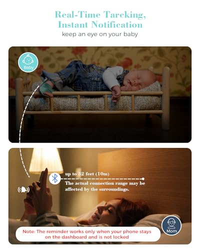 Babytone Baby Oxygen Monitor, Baby Sleep Monitor, Tracking Avg O2, Pulse Rate and Movement for Infant, Wearable Foot Monitor with Bluetooth and APP, for 0-36 Months Newborn's Sleep (Newest Version S1)