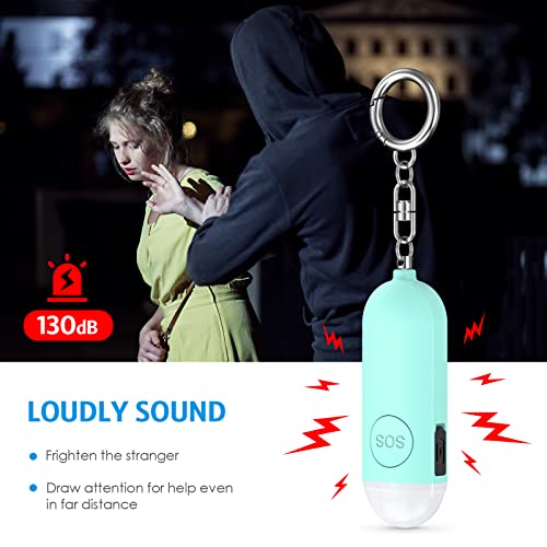 AMIR Personal Safety Alarm for Women - 130DB Safe Sound Personal Alarm - Personal Security Alarm Keychain with LED Lights, Emergency Safety Alarm for Women, Men, Children, Elderly - Blue