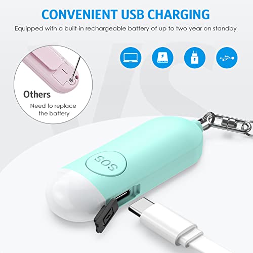 AMIR Personal Safety Alarm for Women - 130DB Safe Sound Personal Alarm - Personal Security Alarm Keychain with LED Lights, Emergency Safety Alarm for Women, Men, Children, Elderly - Blue