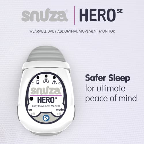 SNUZA HERO Baby Abdominal Movement Monitor: Real-time Alerts for No Breathing, Gentle Vibration Rousing, Portable & Wearable, Medical Grade Material. Safer Sleep for Infants. Peace of Mind for Parents
