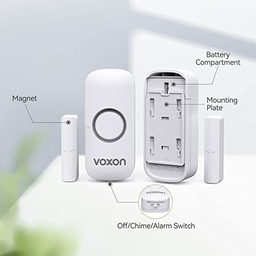 Door Window Alarm for Kids Safety, VOXON Wireless Door Alarm for Home Security Personal Security Window Alarms Sensor Burglar Door Alarm for Home, Cars, Sheds, Caravans DIY Kit Pack of 4
