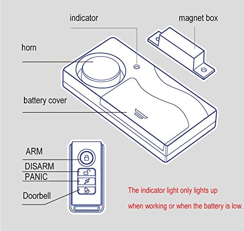HENDUN Wireless Door Alarm with Remote, Windows Open Alarms,Home Security Sensor, Pool Alarm for Kids Safety, Sliding (2 Pack)