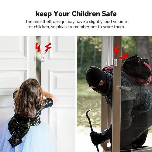 Door Window Alarm for Kids Safety, VOXON Wireless Door Alarm for Home Security Personal Security Window Alarms Sensor Burglar Door Alarm for Home, Cars, Sheds, Caravans DIY Kit Pack of 4