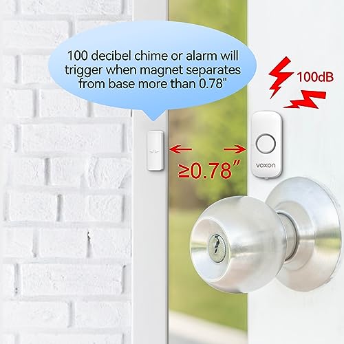 Door Window Alarm for Kids Safety, VOXON Wireless Door Alarm for Home Security Personal Security Window Alarms Sensor Burglar Door Alarm for Home, Cars, Sheds, Caravans DIY Kit Pack of 4