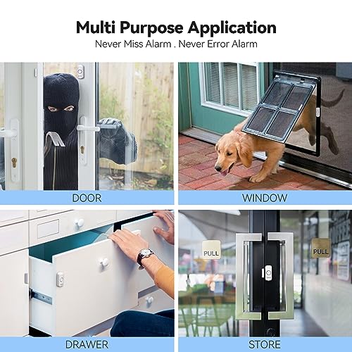 Door Window Alarm for Kids Safety, VOXON Wireless Door Alarm for Home Security Personal Security Window Alarms Sensor Burglar Door Alarm for Home, Cars, Sheds, Caravans DIY Kit Pack of 4