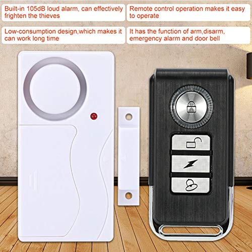 HENDUN Wireless Door Alarm with Remote, Windows Open Alarms,Home Security Sensor, Pool Alarm for Kids Safety, Sliding (2 Pack)