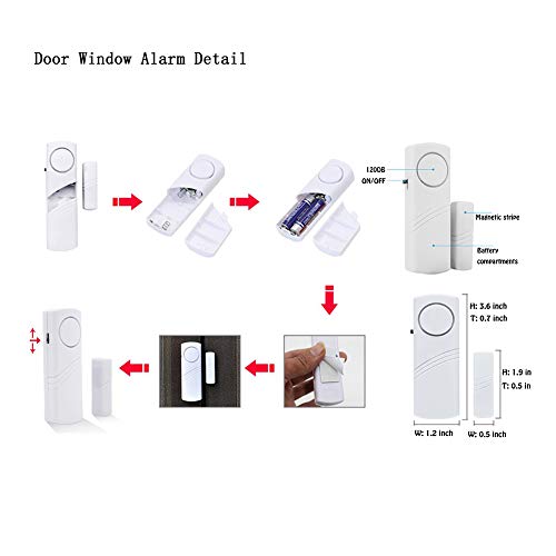 Door Window Alarm, Burglar Alarm, Home Security Magnetic Sensor Anti-Theft Alarm (Home Alarm (12 pcs))