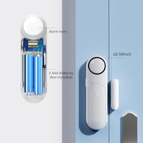 Wireless Door Alarm with Remote (2 Pack), Door/Window Alarm When Opened for Home/Pool Security, Kid/Child Safety, Sliding Front Door Opening Sensor Alert for Garage/Apartment, 120dB, 600ft Range