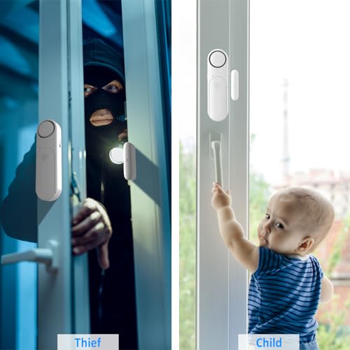 Wireless Door Alarm with Remote (2 Pack), Door/Window Alarm When Opened for Home/Pool Security, Kid/Child Safety, Sliding Front Door Opening Sensor Alert for Garage/Apartment, 120dB, 600ft Range
