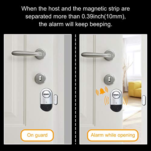 Door Alarms When Opened, 4 Pack Noopel 120DB Loud Pool Alarms for Doors, Window Alarm Sensors for Kids Safety, Burglar Entry Alert for Home Security