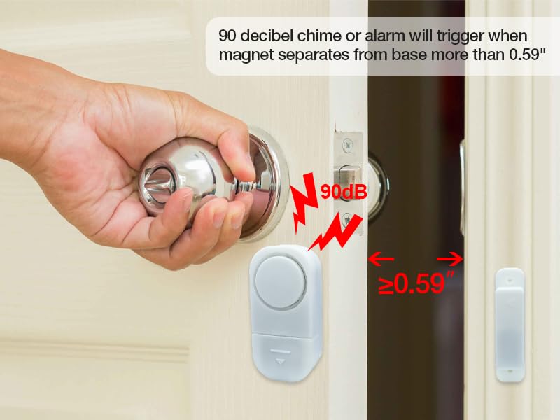 Door Window Alarm, 90DB Door Alarms for Kids Safety, Wireless Sensor Door Window Burglar Alarm-Window Pool Alarms for Home (4 Pack)